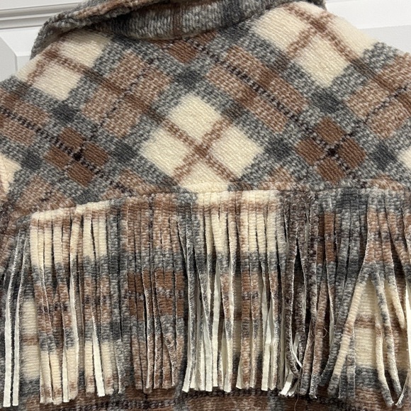 Blank NYC Take Note Plaid Fringe Coat Small - Picture 3 of 4